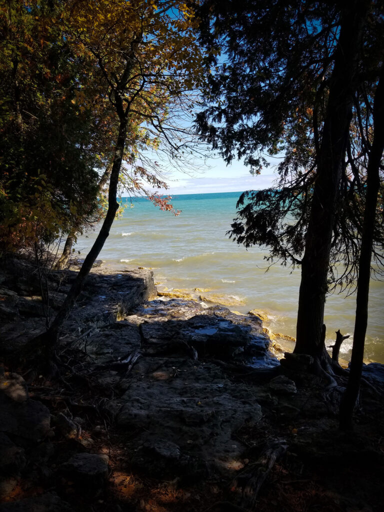 Shoreline at Cave Point County Park. Door County, Wisconsin