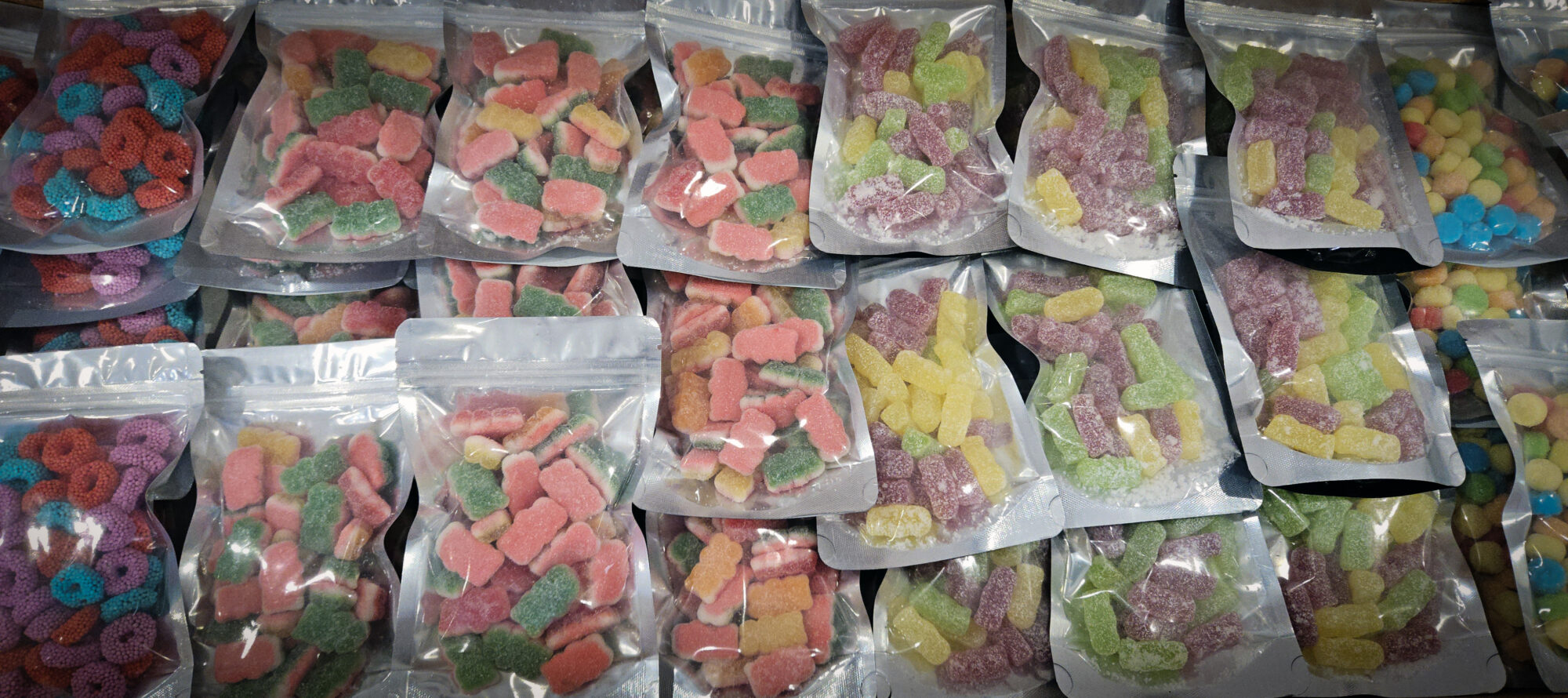 Numerous bags of Candy of Local candy Shop
